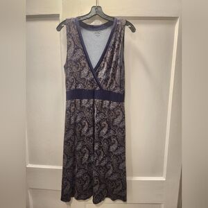 Purple/Blue Paisley L.L. Bean Sleeveless Maxi Dress